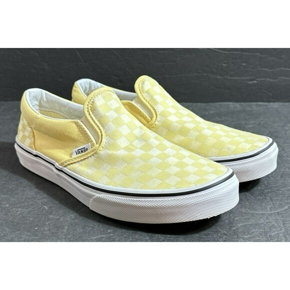 Vans Slip-on Yellow Checkered Skate Shoe Big Kids Size 6 - Picture 3 of 7